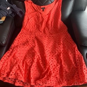 Jessica Simpson coral dress with eyelet overlay